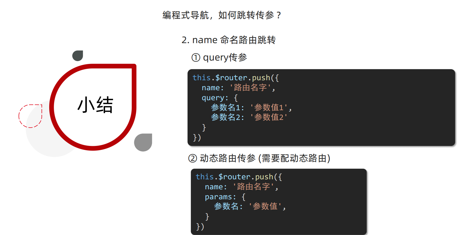 小结命名路由传参